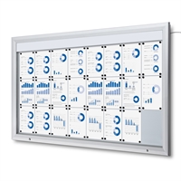 Premium LED Outdoor whiteboard skåp med ljus - 24xA4