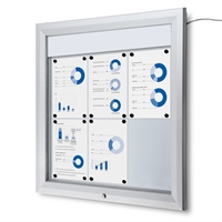 Premium LED Outdoor whiteboard skåp med ljus - 6xA4