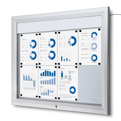 Premium LED Outdoor whiteboard skåp med ljus - 8xA4