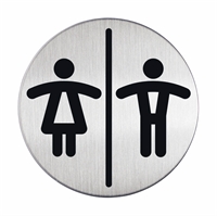 Dam/herr toalettskylt – Rund pictogram