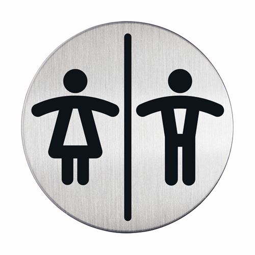 Dam/herr toalettskylt – Rund pictogram