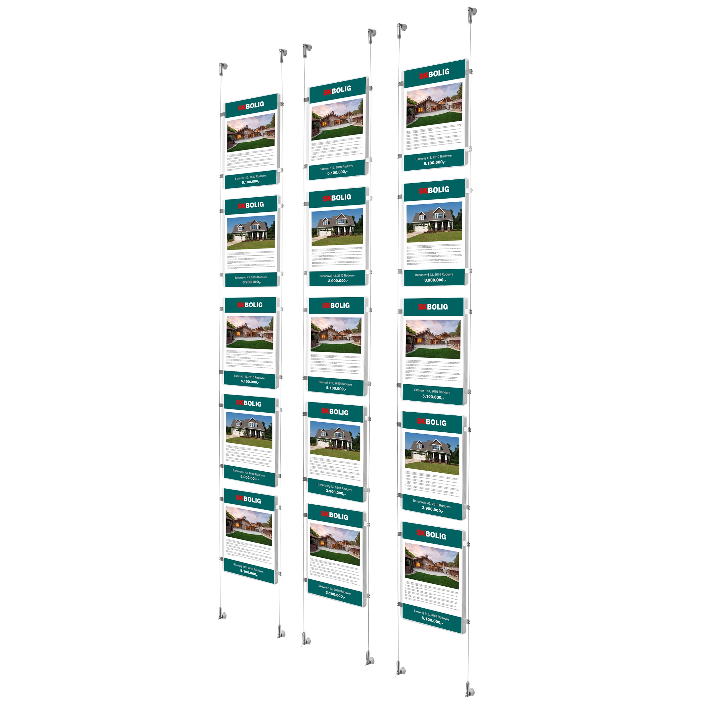 APPENDO® kabel fönsterdisplay - 5xA4 högformat