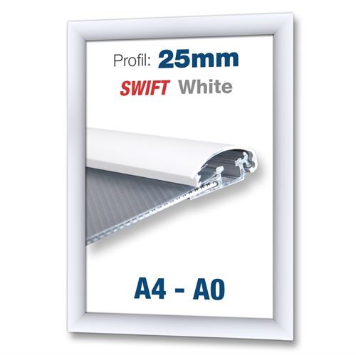 Vita Swift snäppramar med 25mm profil