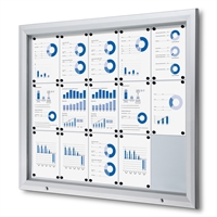 Premium Outdoor Whiteboard Skyltskåp - 15xA4