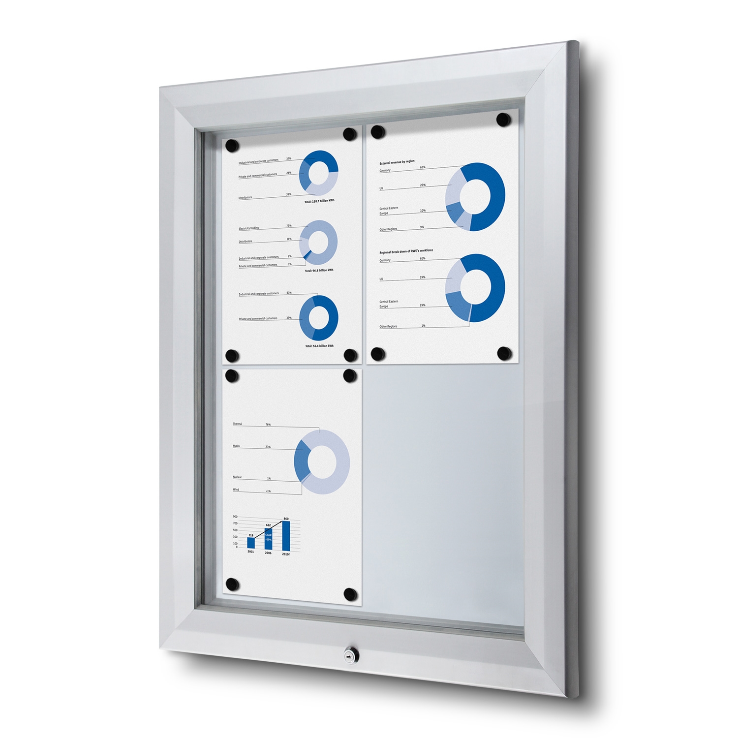 Premium Outdoor Whiteboard Skyltskåp - 4xA4