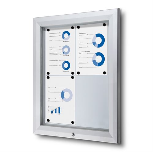 Premium Outdoor Whiteboard Skyltskåp - 4xA4