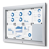 Premium Outdoor Whiteboard Skyltskåp - 8xA4