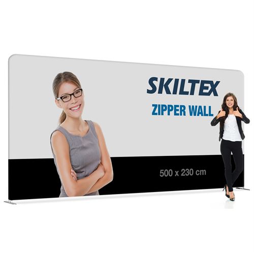 Zipper Wall Straight - 500x230 cm - Inkl. tryck