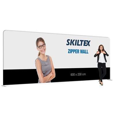 Zipper Wall Straight - 600x230 cm - Inkl. tryck